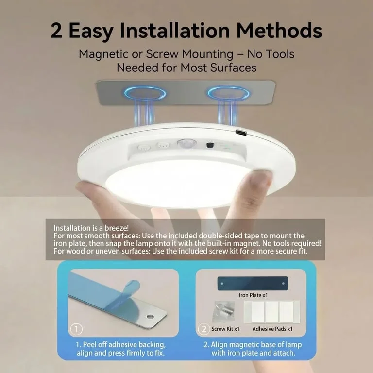 Lampara para techo, pared, closets, alacenas, con sensor y recargable