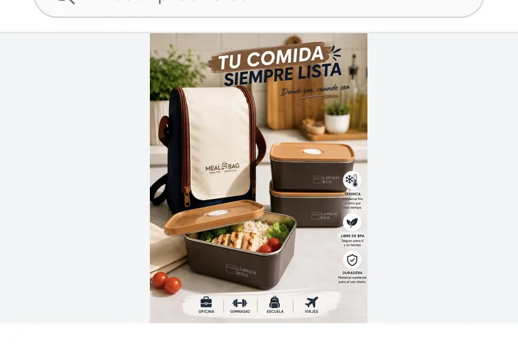 Lonchera con 3 topers y bolsa termica.