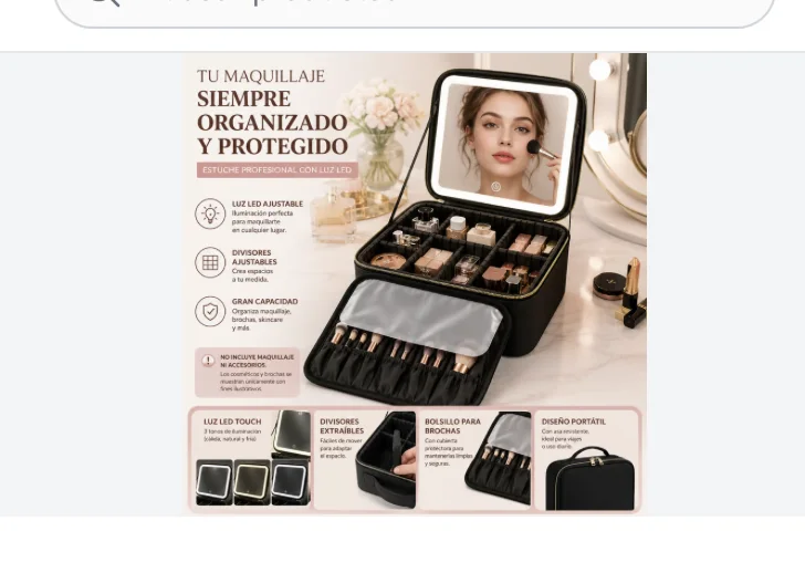 Estuche con luz para maquillaje