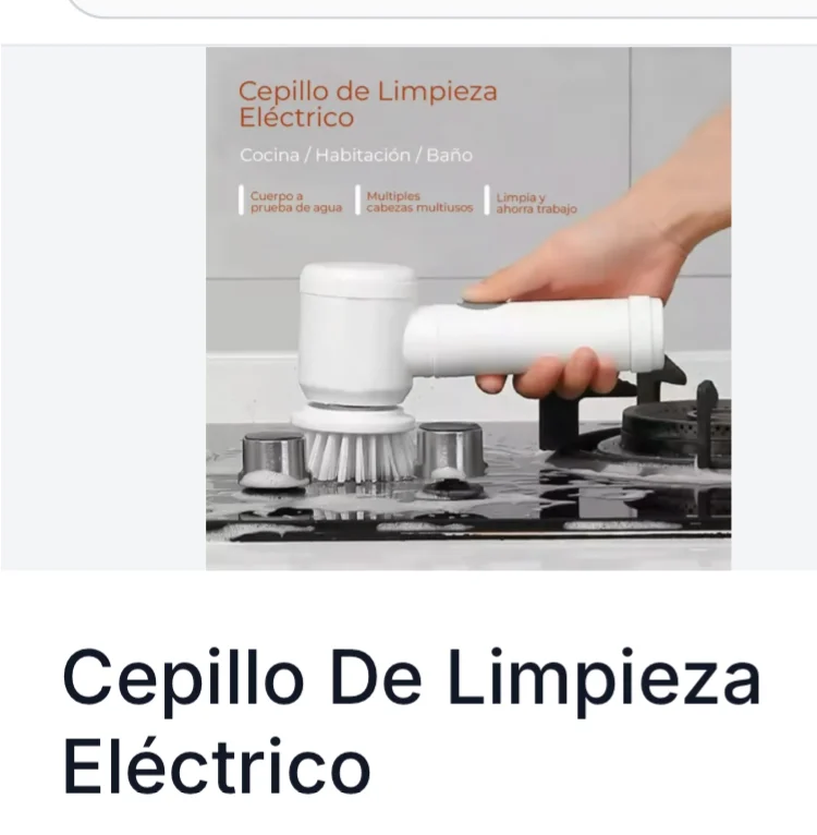 Cepillo eléctrico recargable para limpieza